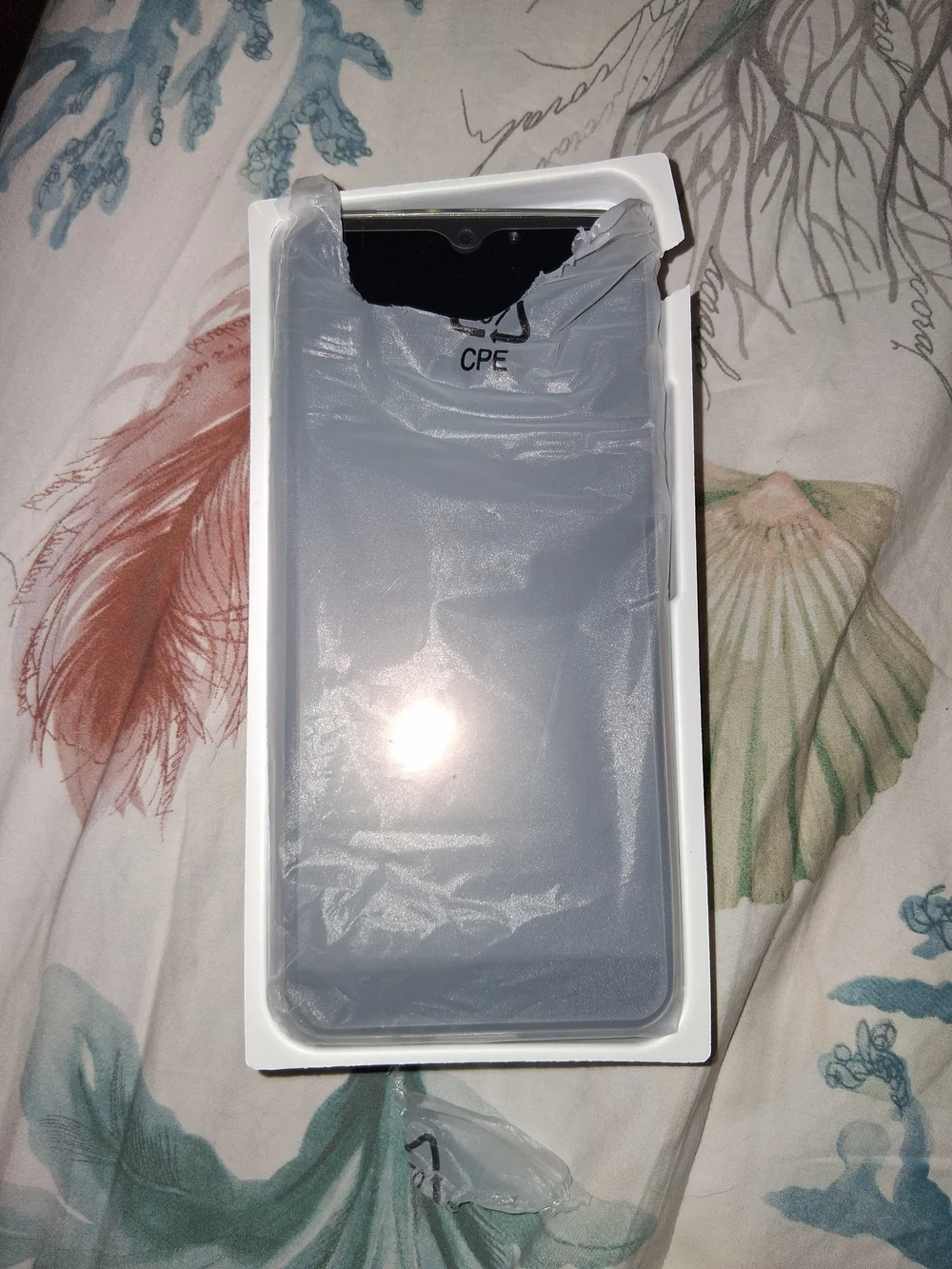 Smartphone with Clear Protective Case - Blue